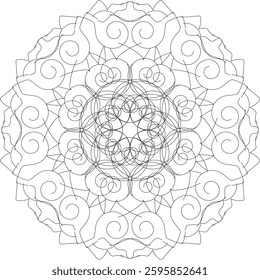 Outline Mandala for Coloring Book Page. Oriental Mandala vector. Mandala Coloring book line art vector illustration. Vector abstract mandala pattern. Hand drawn doodle mandalas coloring book.
See less