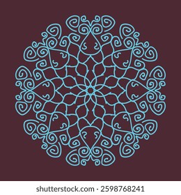 Outline Mandala for Coloring Book Page. Oriental Mandala vector. Mandala Coloring book line art vector illustration. Vector abstract mandala pattern. Hand drawn doodle mandalas coloring book.