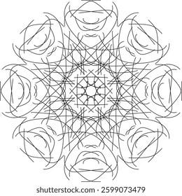 Outline Mandala for Coloring Book Page. Oriental Mandala vector. Mandala Coloring book line art vector illustration. Vector abstract mandala pattern.