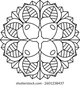 Outline Mandala for Coloring Book Page. Oriental Mandala vector. Mandala Coloring book line art vector illustration. Vector abstract mandala pattern.