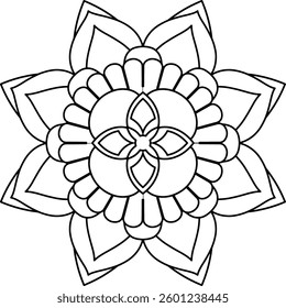 Outline Mandala for Coloring Book Page. Oriental Mandala vector. Mandala Coloring book line art vector illustration. Vector abstract mandala pattern.