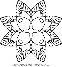 Outline Mandala for Coloring Book Page. Oriental Mandala vector. Mandala Coloring book line art vector illustration. Vector abstract mandala pattern.