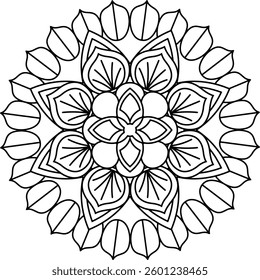 Outline Mandala for Coloring Book Page. Oriental Mandala vector. Mandala Coloring book line art vector illustration. Vector abstract mandala pattern.