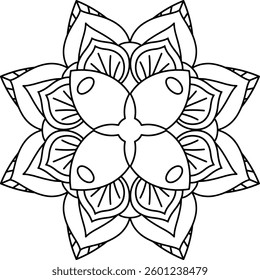 Outline Mandala for Coloring Book Page. Oriental Mandala vector. Mandala Coloring book line art vector illustration. Vector abstract mandala pattern.