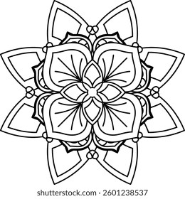 Outline Mandala for Coloring Book Page. Oriental Mandala vector. Mandala Coloring book line art vector illustration. Vector abstract mandala pattern.