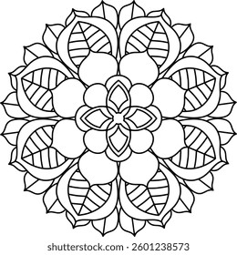 Outline Mandala for Coloring Book Page. Oriental Mandala vector. Mandala Coloring book line art vector illustration. Vector abstract mandala pattern.
