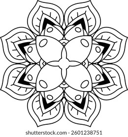 Outline Mandala for Coloring Book Page. Oriental Mandala vector. Mandala Coloring book line art vector illustration. Vector abstract mandala pattern.
