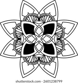 Outline Mandala for Coloring Book Page. Oriental Mandala vector. Mandala Coloring book line art vector illustration. Vector abstract mandala pattern.
