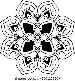 Outline Mandala for Coloring Book Page. Oriental Mandala vector. Mandala Coloring book line art vector illustration. Vector abstract mandala pattern.
