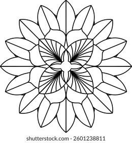 Outline Mandala for Coloring Book Page. Oriental Mandala vector. Mandala Coloring book line art vector illustration. Vector abstract mandala pattern.
