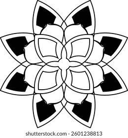 Outline Mandala for Coloring Book Page. Oriental Mandala vector. Mandala Coloring book line art vector illustration. Vector abstract mandala pattern.

