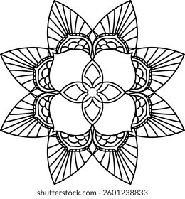 Outline Mandala for Coloring Book Page. Oriental Mandala vector. Mandala Coloring book line art vector illustration. Vector abstract mandala pattern.
