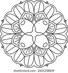 Outline Mandala for Coloring Book Page. Oriental Mandala vector. Mandala Coloring book line art vector illustration. Vector abstract mandala pattern.
