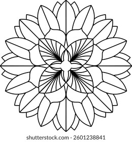 Outline Mandala for Coloring Book Page. Oriental Mandala vector. Mandala Coloring book line art vector illustration. Vector abstract mandala pattern.
