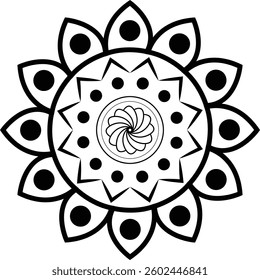 Outline Mandala for Coloring Book Page. Oriental Mandala vector. Mandala Coloring book line art vector illustration. Vector abstract mandala pattern. Hand drawn doodle mandalas coloring book.