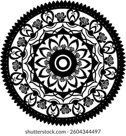 Outline Mandala for Coloring Book Page. Oriental Mandala vector. Mandala Coloring book line art vector illustration. Vector abstract mandala pattern. Hand drawn doodle mandalas coloring book.
