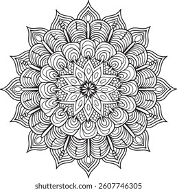 Outline Mandala for Coloring Book Page. Oriental Mandala vector. Mandala vector. Mandala Coloring book line art vector illustration