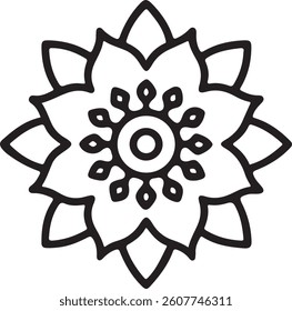 Outline Mandala for Coloring Book Page. Oriental Mandala vector. Mandala vector. Mandala Coloring book line art vector illustration