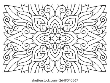 Outline Mandala for Coloring Book Page. Oriental Mandala vector. Mandala Coloring book line art vector illustration. Abstract mandala pattern.