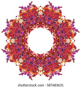 Outline Mandala for coloring book. Vector Ethnic Oriental Circle Ornament.Anti-stress therapy pattern.Decorative round ornament.Decorative round ornament.