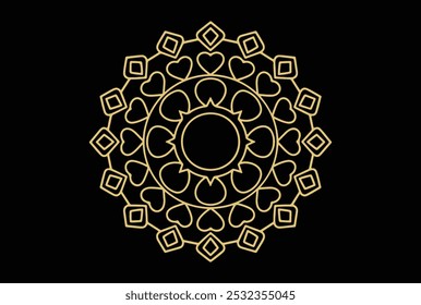 Mandala de contorno para colorear con un motivo circular central