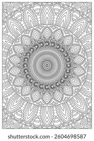 Outline mandala coloring page for adult outline