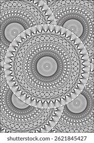 Outline Mandala Coloring Page For Adult Vector