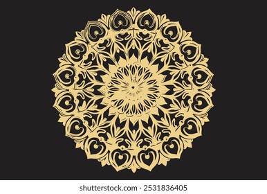 Outline Mandala for coloring round ornament design 
