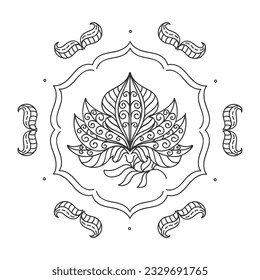 outline mandala for colouring book