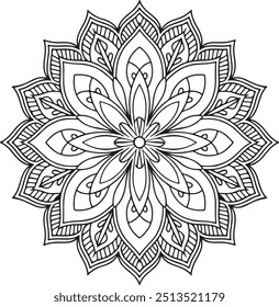 Outline Mandala for Colouring Book Page. Oriental Mandala vector. Mandala Colouring book line art . mandala pattern