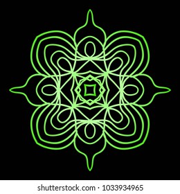 Outline Mandala. Decorative round ornament. Anti-stress therapy pattern. vector illustration