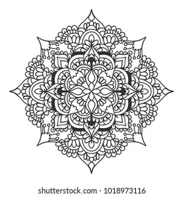 Outline Mandala. Geometric ornament. 