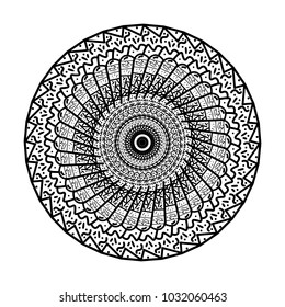 outline mandala on white background