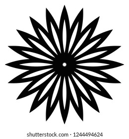 Outline Mandala. Ornamental round doodle flower isolated on white background. Geometric circle element. Vector illustration.
