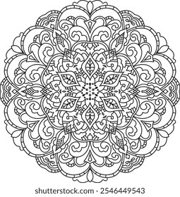 Outline Mandala Patterns for Adult coloring book or coloring pages Stress Relief Coloring Page