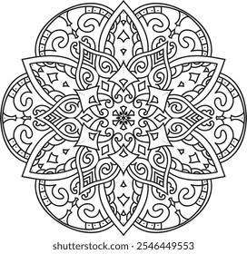 Contorno Mandala Padrões para livro de colorir para adultos ou páginas de colorir Stress Alívio Colorir Página