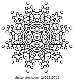 Outline Mandala Patterns for Adult coloring book or coloring pages Stress Relief Coloring Page