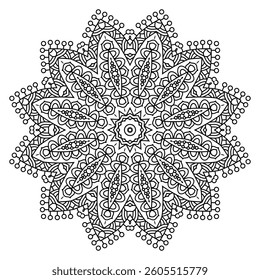 Outline Mandala Patterns for Adult coloring book or coloring pages Stress Relief Coloring Page