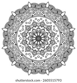 Outline Mandala Patterns for Adult coloring book or coloring pages Stress Relief Coloring Page