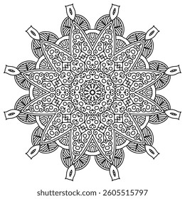 Outline Mandala Patterns for Adult coloring book or coloring pages Stress Relief Coloring Page