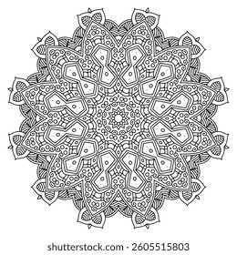 Outline Mandala Patterns for Adult coloring book or coloring pages Stress Relief Coloring Page