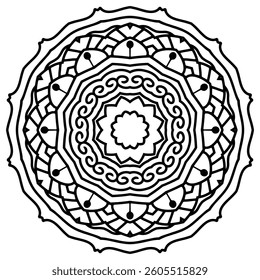 Outline Mandala Patterns for Adult coloring book or coloring pages Stress Relief Coloring Page