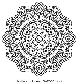 Outline Mandala Patterns for Adult coloring book or coloring pages Stress Relief Coloring Page