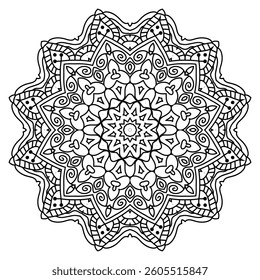 Outline Mandala Patterns for Adult coloring book or coloring pages Stress Relief Coloring Page