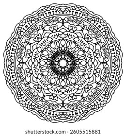 Outline Mandala Patterns for Adult coloring book or coloring pages Stress Relief Coloring Page