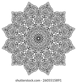 Outline Mandala Patterns for Adult coloring book or coloring pages Stress Relief Coloring Page