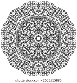 Outline Mandala Patterns for Adult coloring book or coloring pages Stress Relief Coloring Page