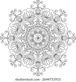Outline Mandala vector. Vector abstract mandala. Mandala Coloring book line art vector illustration.
