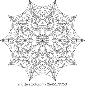 Outline Mandala vector. Vector abstract mandala. Mandala Coloring book line art vector illustration. 
