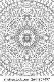 Contorno Mandala Zen Tangle Adulto Coloração Página